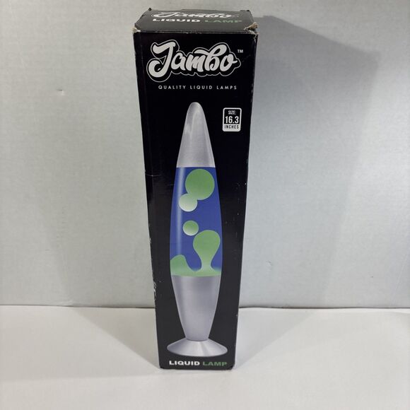 JAMBO 16.3" Lava Liquid Lamp, Blue/Yellow New Open Box - Picture 1 of 5